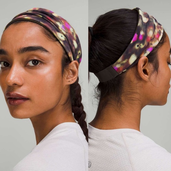 lululemon Women’s Fringed Fighter Nulu Headband Focus Splatter Reversible NWT - Picture 11 of 11